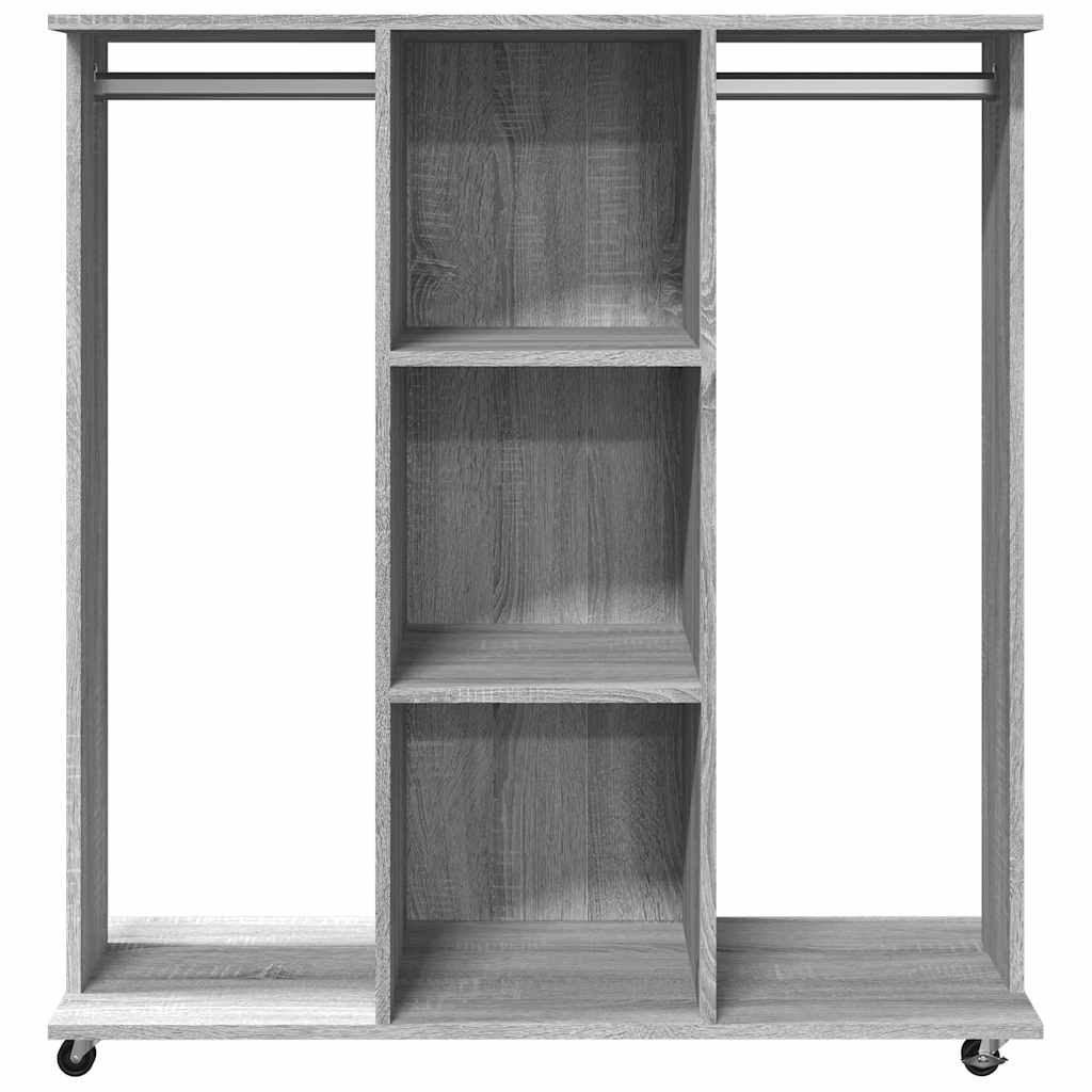 Wardrobe with Wheels 102x38x110 cm Engineered Wood Grey sonoma