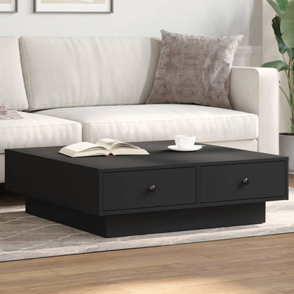 Coffee Table Engineered Wood Width 90 cm Black 28 cm 90 cm