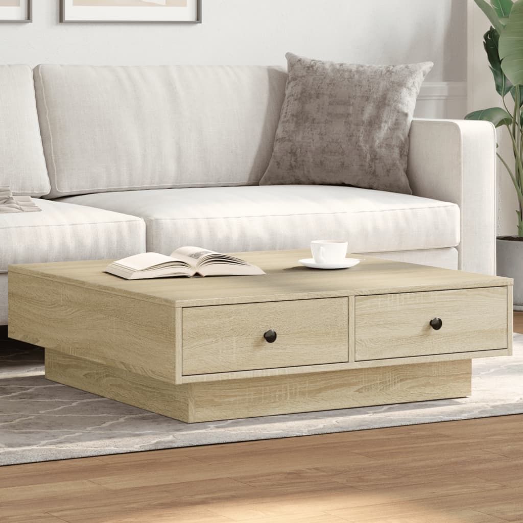 Coffee Table Engineered Wood Width 90 cm Sonoma oak 28 cm 90 cm