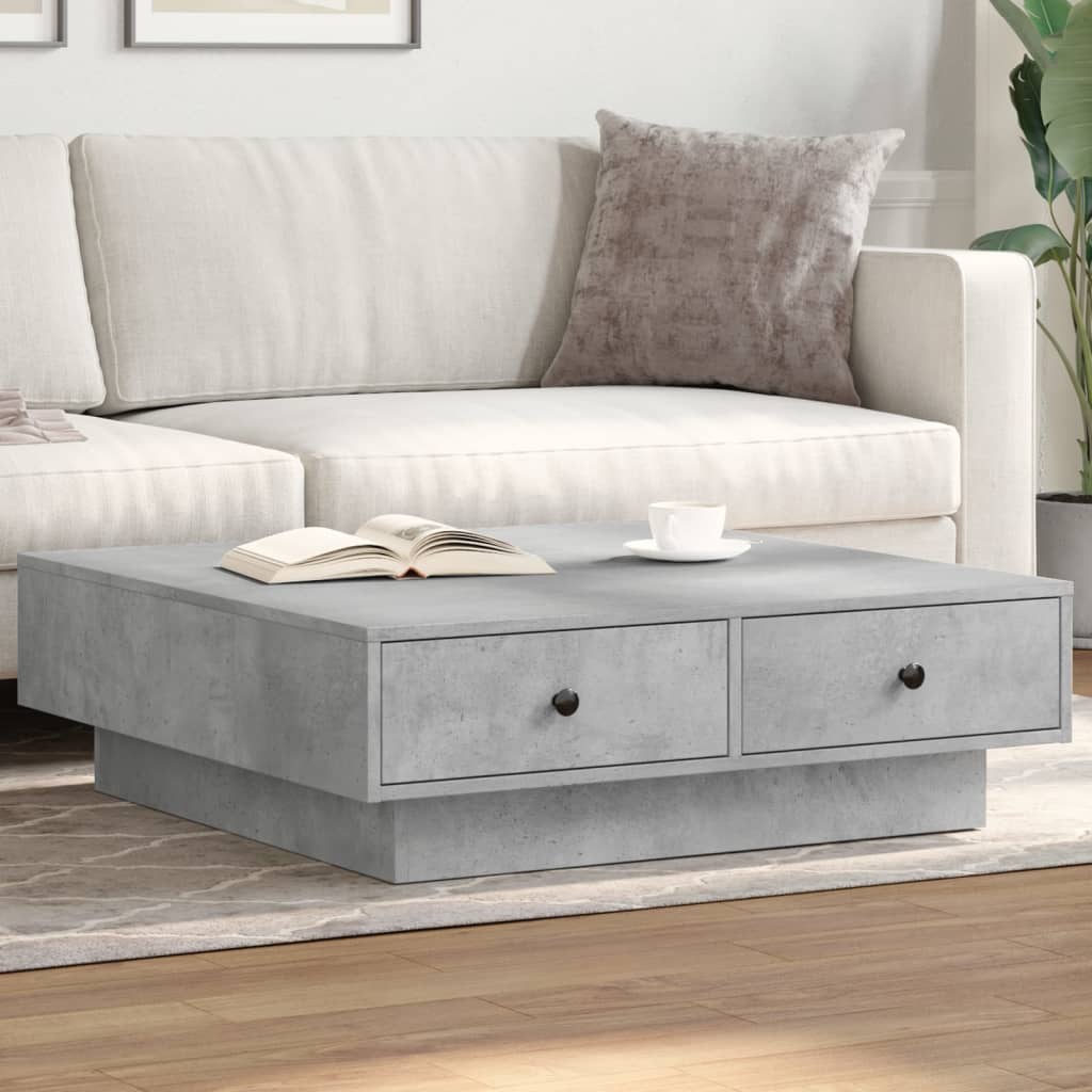 Coffee Table Engineered Wood Width 90 cm Concrete grey 28 cm 90 cm