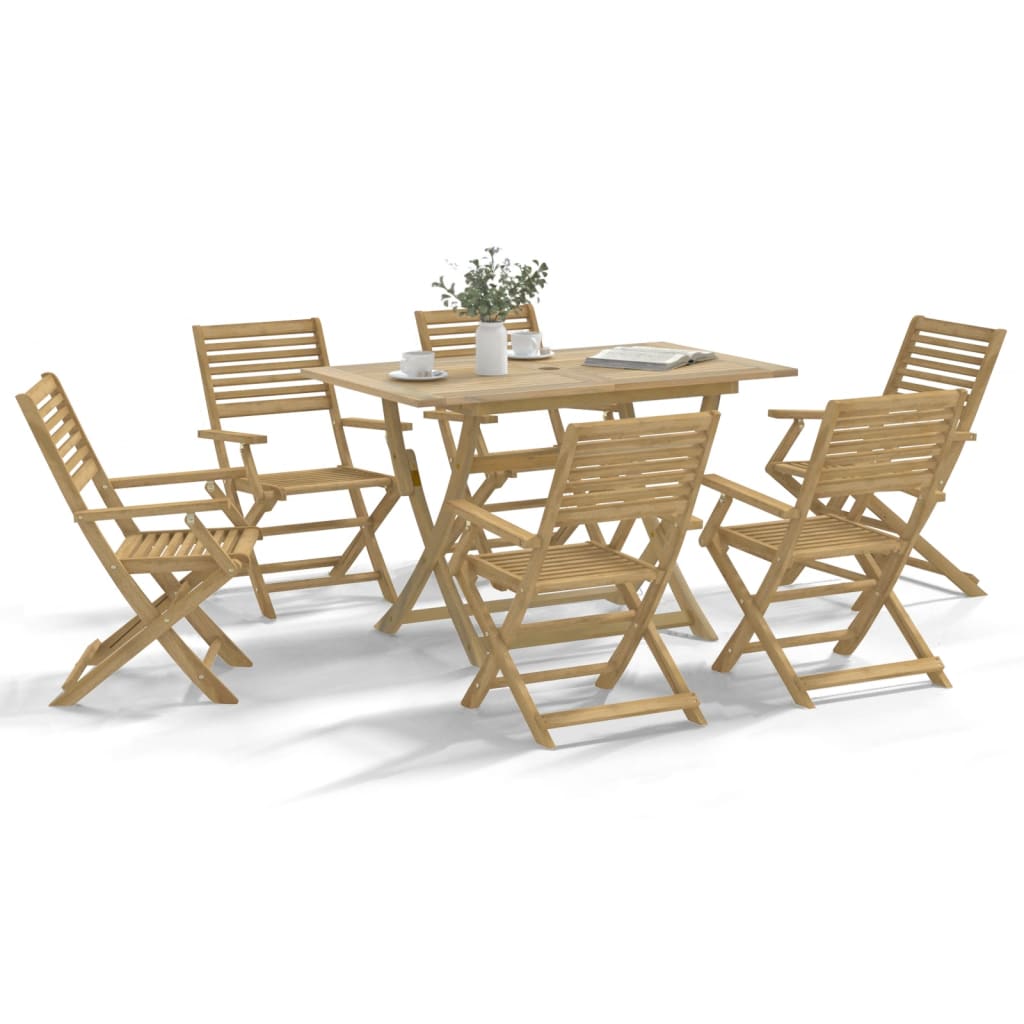 vidaXL 7 Piece Garden Dining Set Solid Wood Acacia