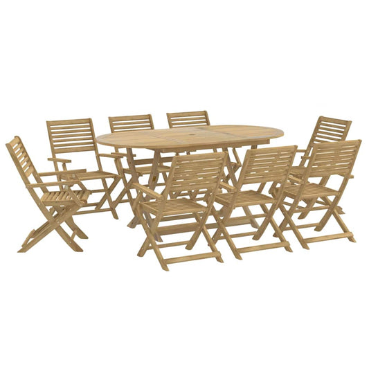 7 Piece Garden Dining Set Solid Wood Acacia With armrest