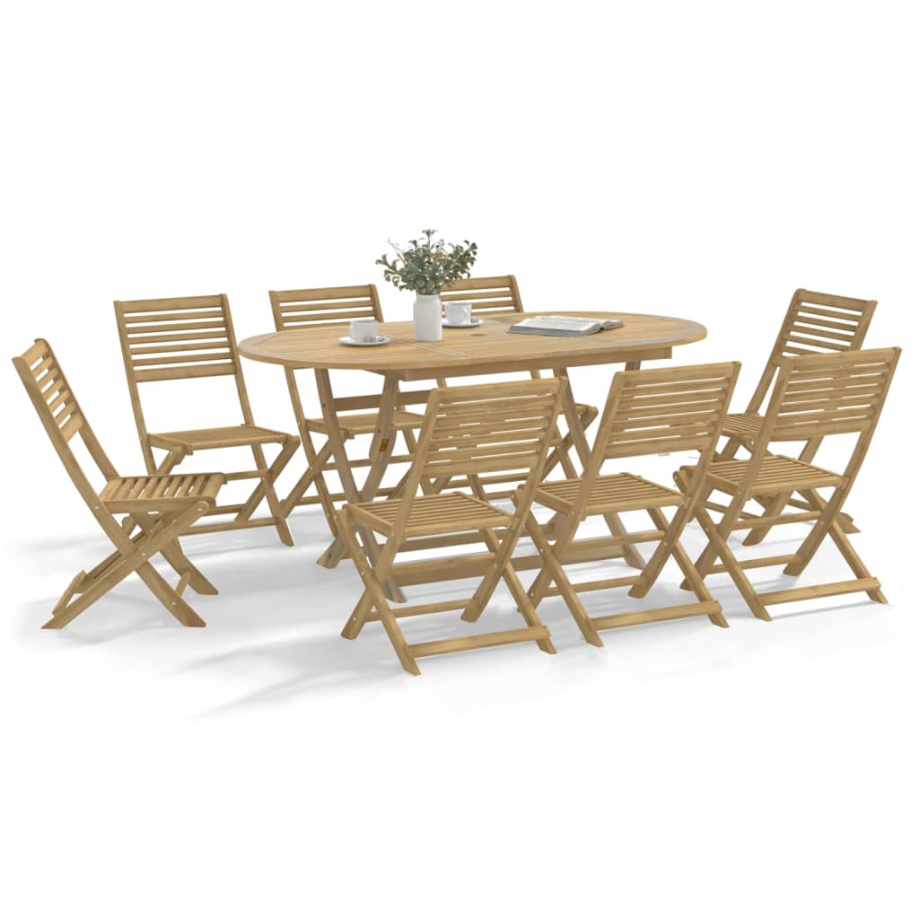 vidaXL 9 Piece Garden Dining Set Solid Wood Acacia 1