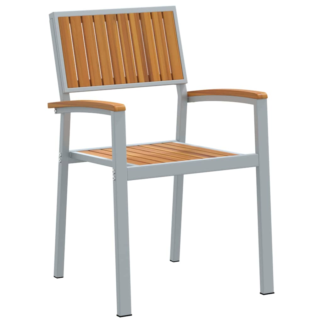 vidaXL Garden Dining Set 7 pcs Grey Solid Acacia Wood 6