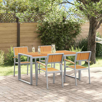 vidaXL Garden Dining Set 5 pcs Grey Solid Acacia Wood 1