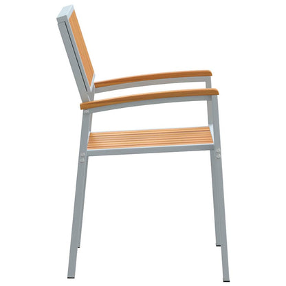 vidaXL Stacking Chair 8 pcs Brown Solid Acacia Wood Stackable 6