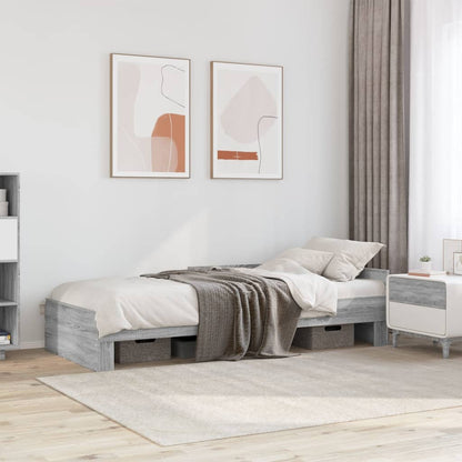 Bed Frame without Mattress Engineered Wood Length 190 cm Grey sonoma 75 cm