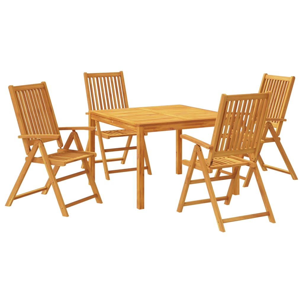 vidaXL 5 Piece Garden Dining Set Solid Wood Acacia 2