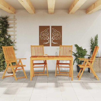 5-Piece Garden Dining Set 4-Seaters Solid Acacia Wood Natural Table + 4x chair