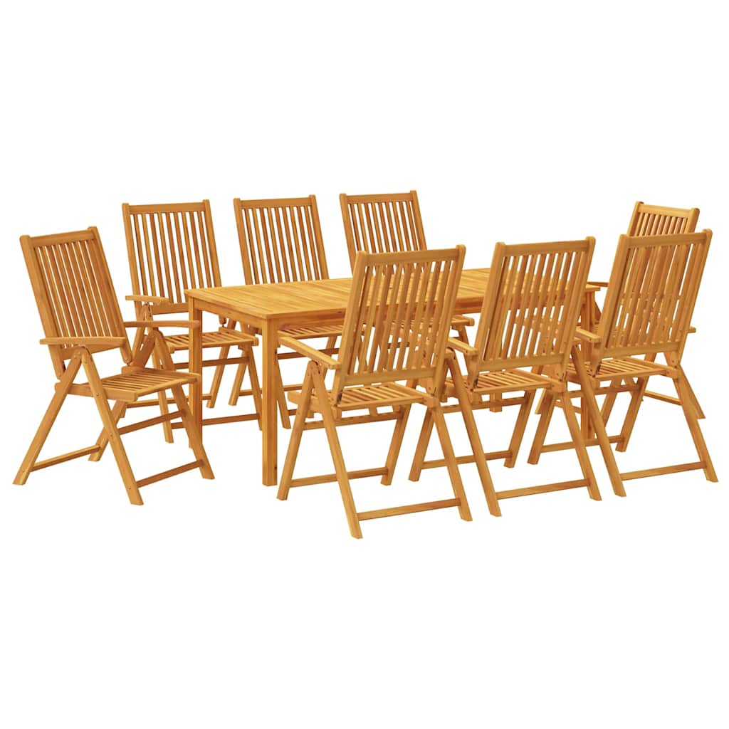 vidaXL 9 Piece Garden Dining Set 180x90x75 cm Solid Wood Acacia 2