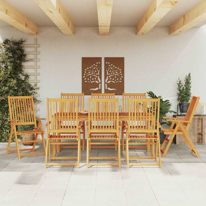 vidaXL 9 Piece Garden Dining Set 180x90x75 cm Solid Wood Acacia 1