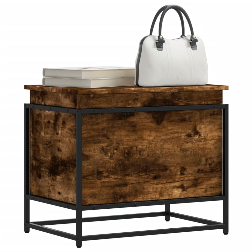 Storage Box with Lid 40x40x51,5 cm Engineered Wood Smoked oak 60 x 40 x 51.5 cm