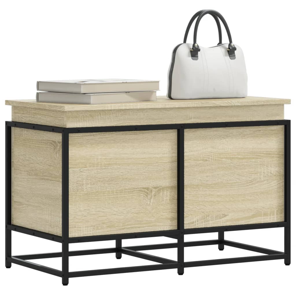 Storage Box with Lid 40x40x51,5 cm Engineered Wood Sonoma oak 80 x 40 x 51.5 cm