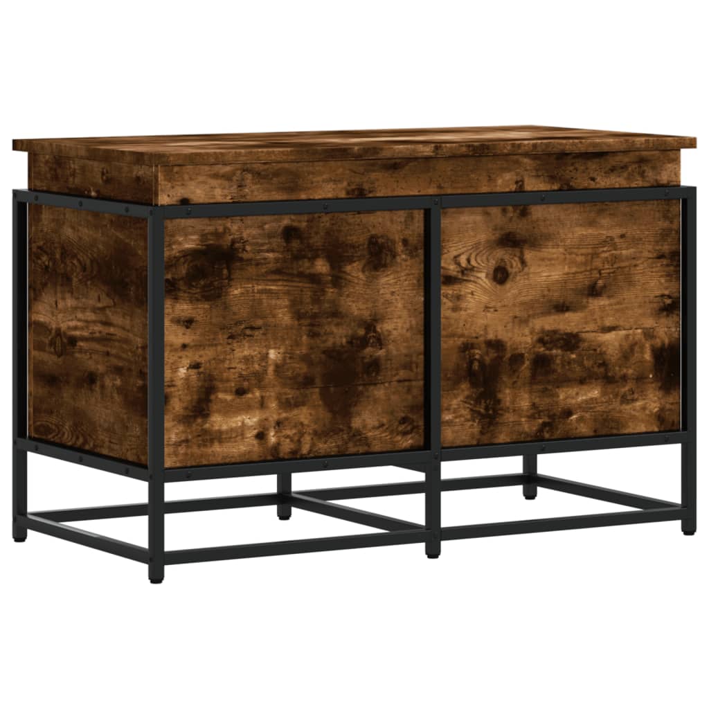 Storage Box with Lid 40x40x51,5 cm Engineered Wood Smoked oak 80 x 40 x 51.5 cm