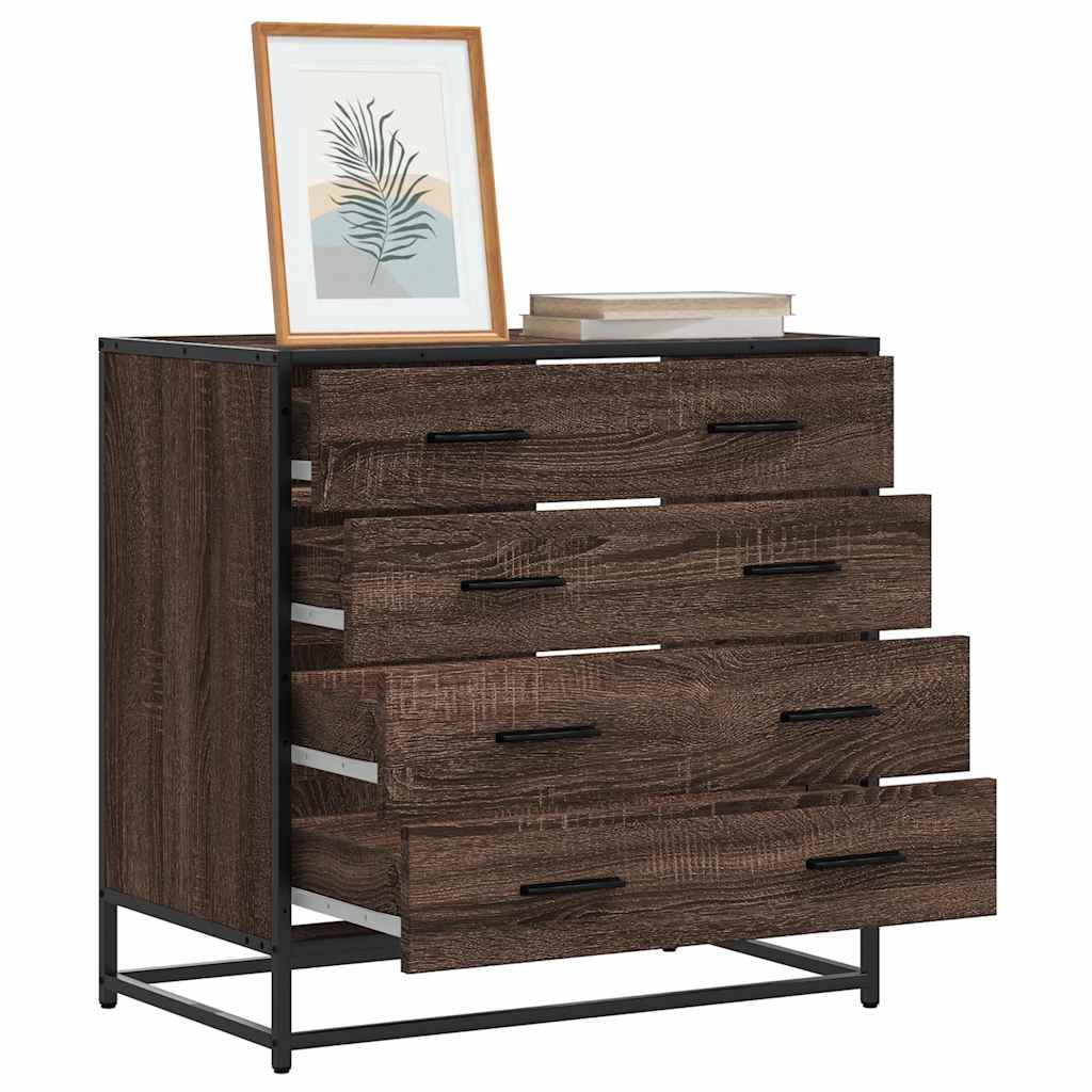 Drawer Cabinet 70x41x70 cm Engineered Wood Brown oak
