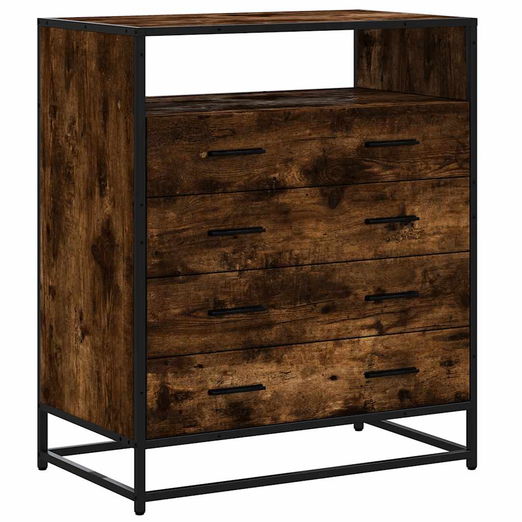 Drawer Cabinet 70x41x83,5 cm Engineered Wood Smoked oak