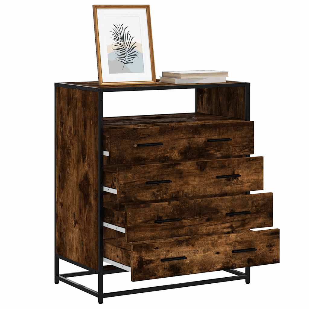 Drawer Cabinet 70x41x83,5 cm Engineered Wood Smoked oak