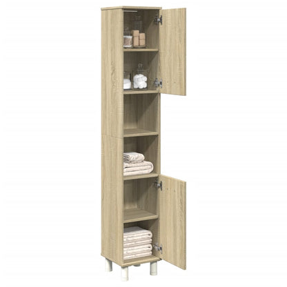 Bathroom Cabinet 30x30x179 cm Engineered Wood Sonoma oak