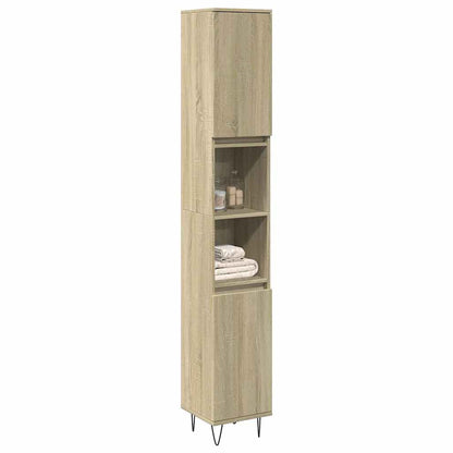 Bathroom Cabinet 30x30x190 cm Engineered Wood Sonoma oak