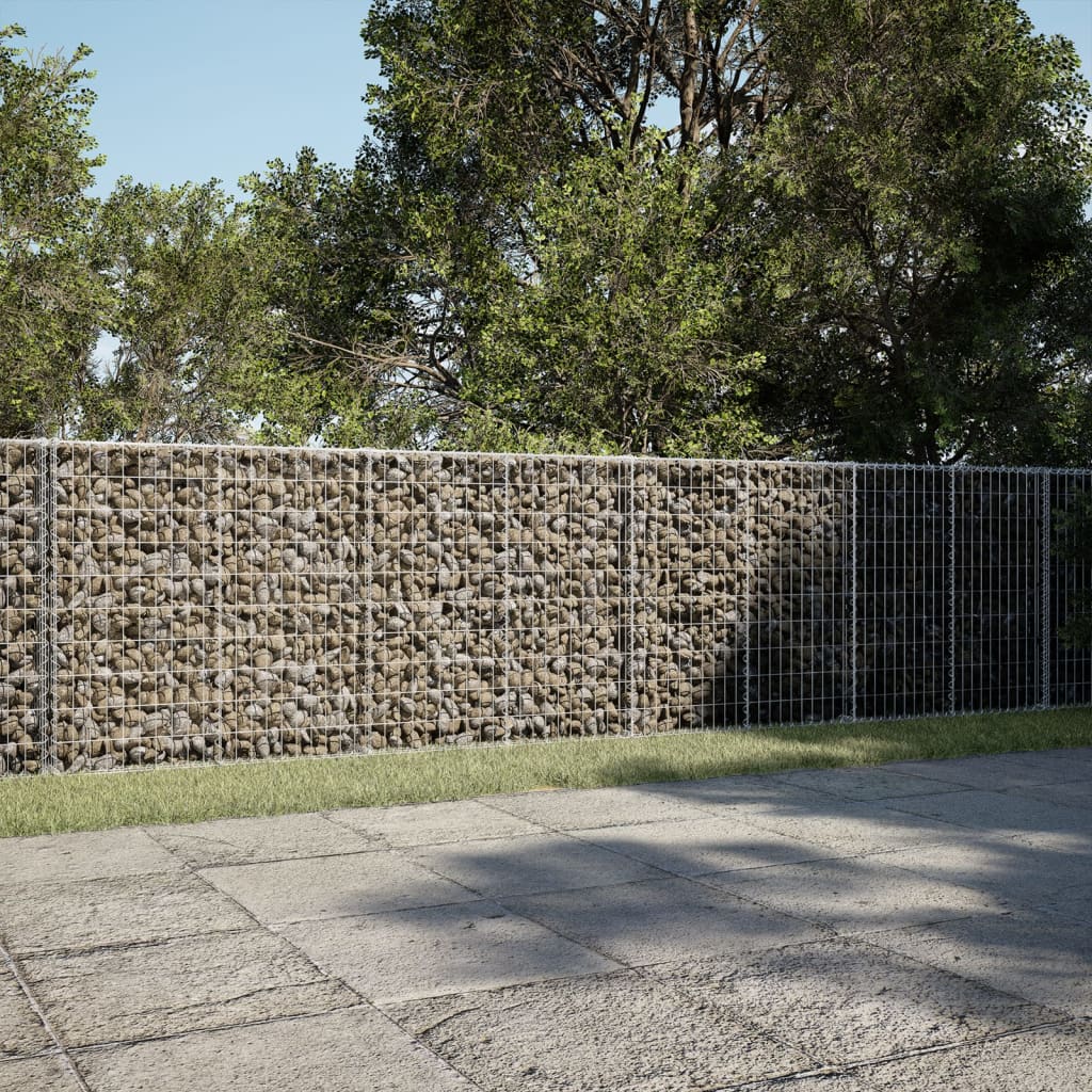 vidaXL Gabion Basket with Cover 1000x50x100 cm Galvanised Iron 1
