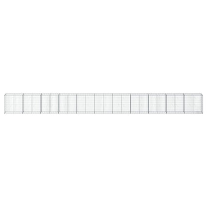 vidaXL Gabion Basket with Cover 1100x50x100 cm Galvanised Iron 3