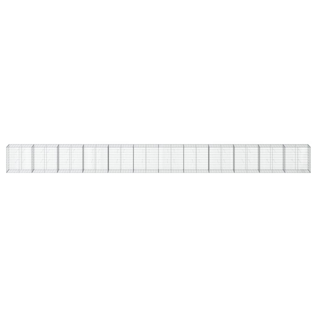 vidaXL Gabion Basket with Cover 1200x50x100 cm Galvanised Iron 3