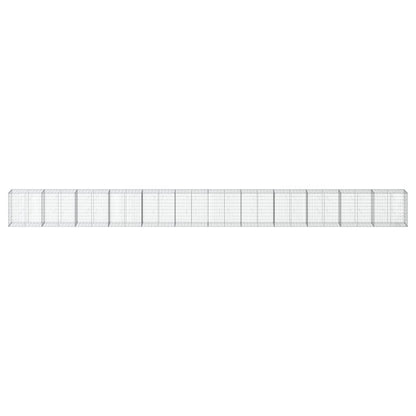 vidaXL Gabion Basket with Cover 1200x50x100 cm Galvanised Iron 3