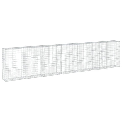 vidaXL Gabion Basket with Cover 700x50x150 cm Galvanised Iron 2