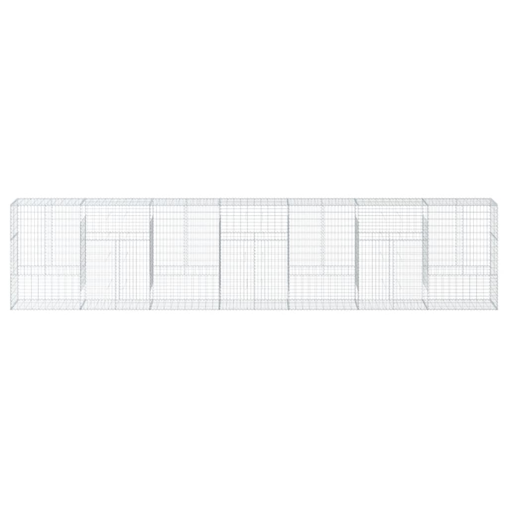 vidaXL Gabion Basket with Cover 700x50x150 cm Galvanised Iron 3