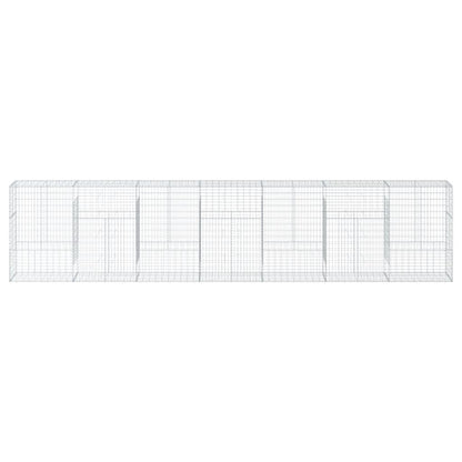 vidaXL Gabion Basket with Cover 700x50x150 cm Galvanised Iron 3