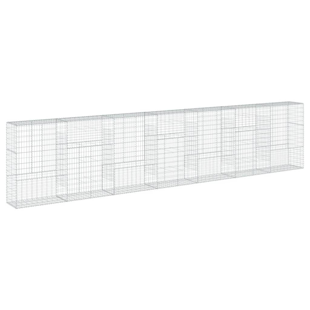 vidaXL Gabion Basket with Cover 700x50x150 cm Galvanised Iron 5