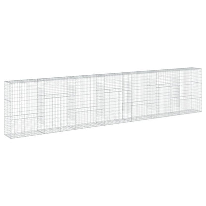 vidaXL Gabion Basket with Cover 700x50x150 cm Galvanised Iron 5