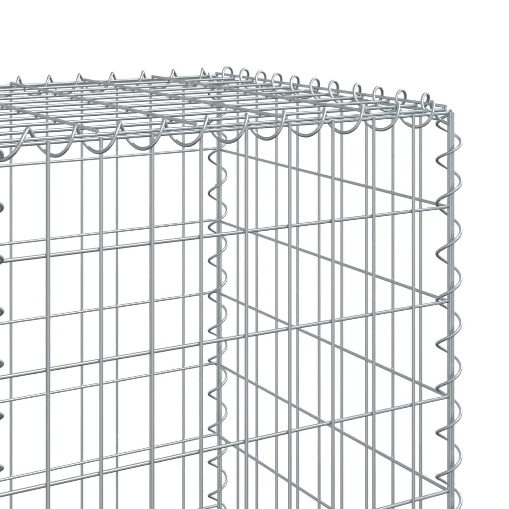 vidaXL Gabion Basket with Cover 700x50x150 cm Galvanised Iron 6