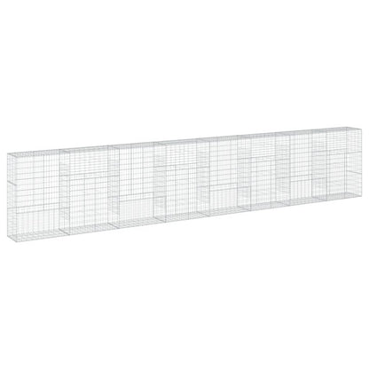 vidaXL Gabion Basket with Cover 800x50x150 cm Galvanised Iron 2
