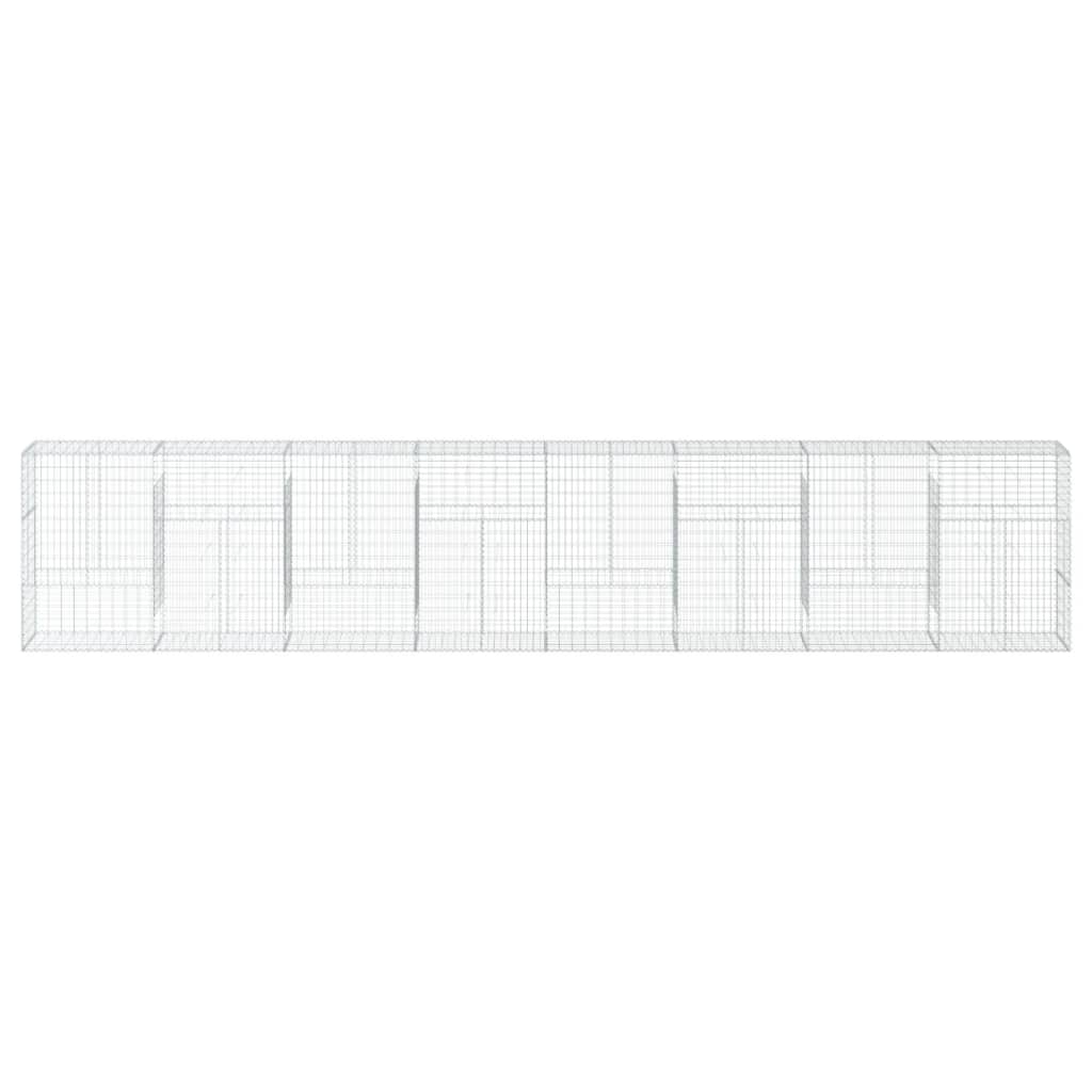 vidaXL Gabion Basket with Cover 800x50x150 cm Galvanised Iron 3