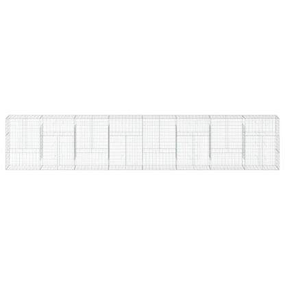 vidaXL Gabion Basket with Cover 800x50x150 cm Galvanised Iron 3