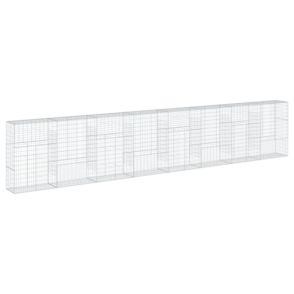 vidaXL Gabion Basket with Cover 800x50x150 cm Galvanised Iron 5
