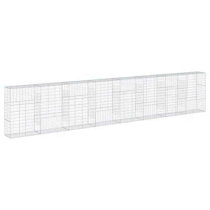 vidaXL Gabion Basket with Cover 800x50x150 cm Galvanised Iron 5