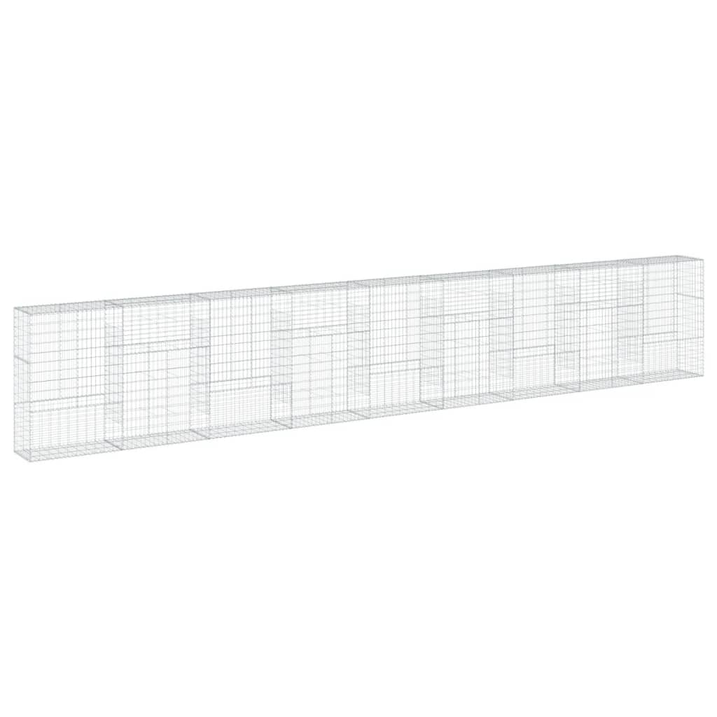 vidaXL Gabion Basket with Cover 900x50x150 cm Galvanised Iron 2