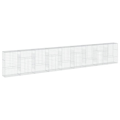 vidaXL Gabion Basket with Cover 900x50x150 cm Galvanised Iron 2
