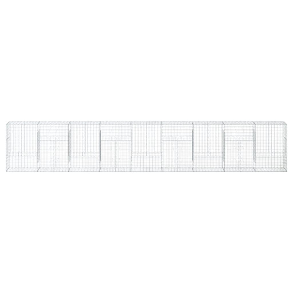 vidaXL Gabion Basket with Cover 900x50x150 cm Galvanised Iron 3