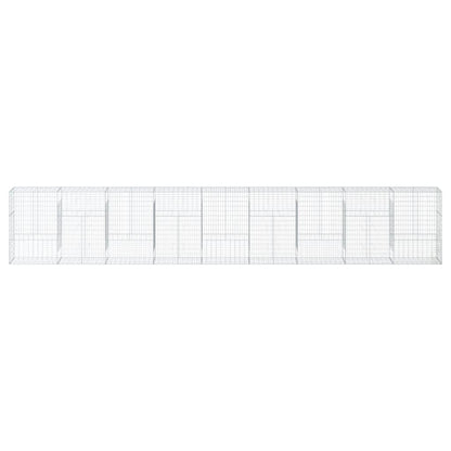 vidaXL Gabion Basket with Cover 900x50x150 cm Galvanised Iron 3