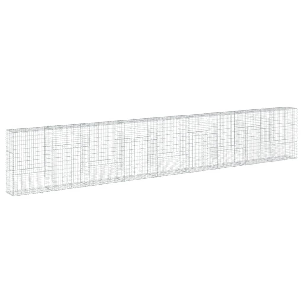 vidaXL Gabion Basket with Cover 900x50x150 cm Galvanised Iron 5