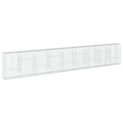 vidaXL Gabion Basket with Cover 900x50x150 cm Galvanised Iron 5