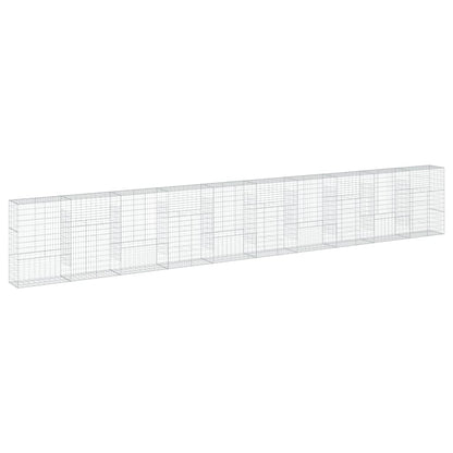 vidaXL Gabion Basket with Cover 1000x50x150 cm Galvanised Iron 2
