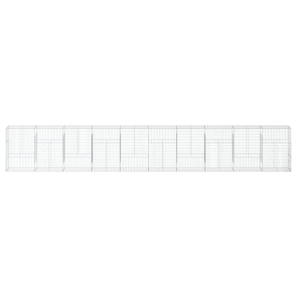 vidaXL Gabion Basket with Cover 1000x50x150 cm Galvanised Iron 3