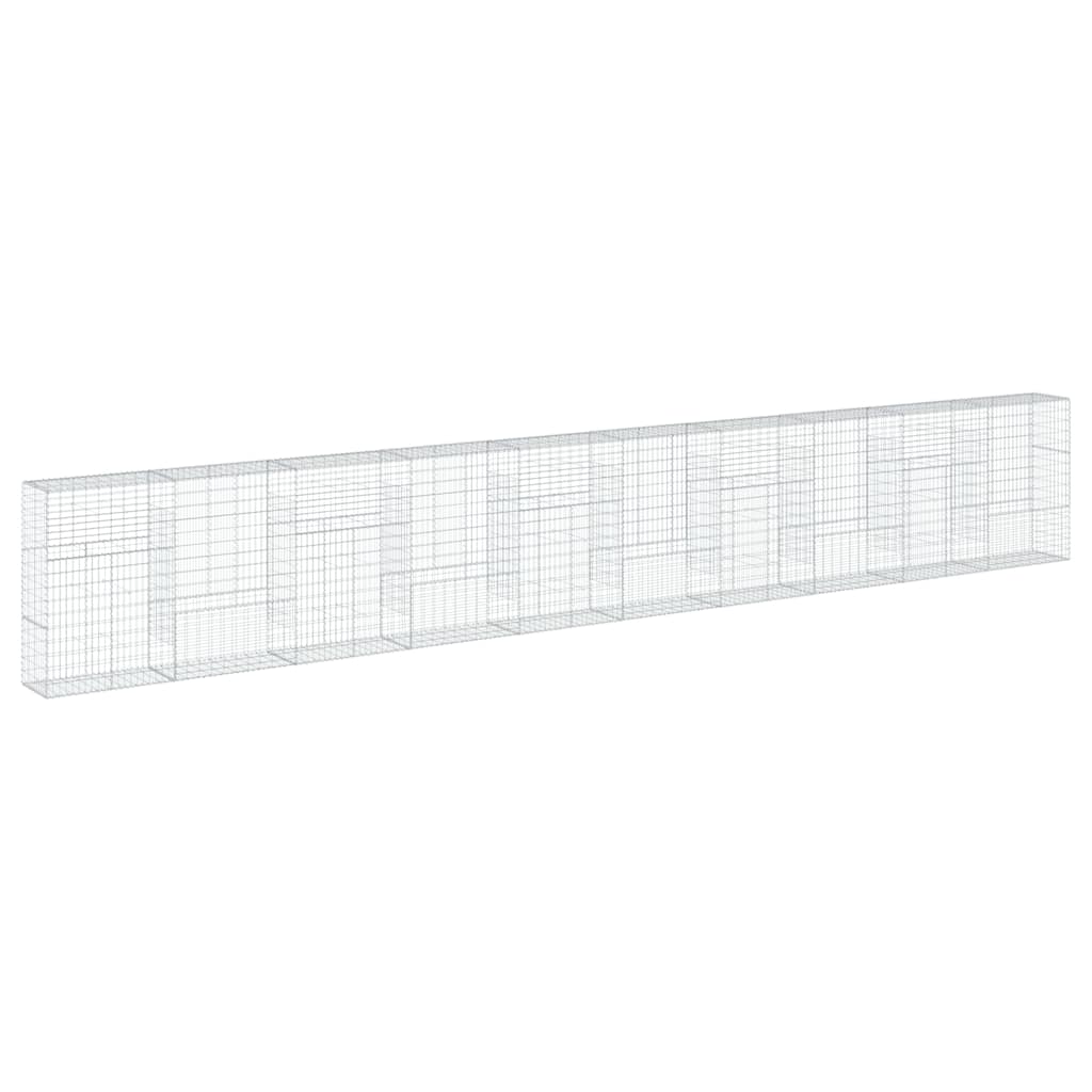 vidaXL Gabion Basket with Cover 1000x50x150 cm Galvanised Iron 5