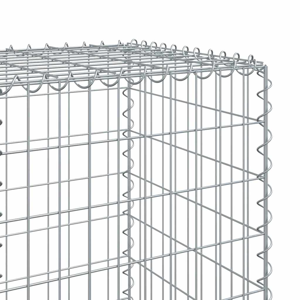 vidaXL Gabion Basket with Cover 1000x50x150 cm Galvanised Iron 6