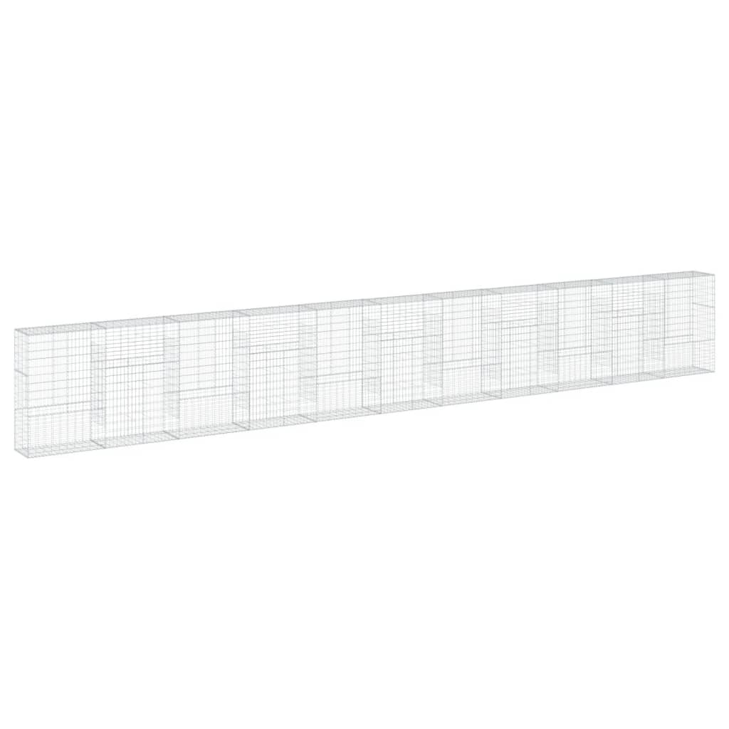 vidaXL Gabion Basket with Cover 1100x50x150 cm Galvanised Iron 2