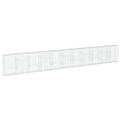 vidaXL Gabion Basket with Cover 1100x50x150 cm Galvanised Iron 2